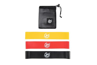Pink Mini Loop Bands - Resistance Training - Dance - Exercise - Physical Therapy - color: 3 Pack - Yellow, Red, Black