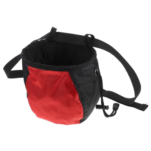 Adjustable Waist Outdoor Anti-Slip Chalk Powder Storage Pouch for Bouldering Training Climbing Red Black
