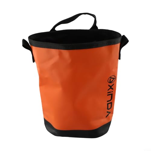Rock Climbing Tool Bag with Adjustable Waist Belt 5L Capacity PVC and Polyester Rope Storage Organizer for Outdoor Climbing and Tree Work(Orange)
