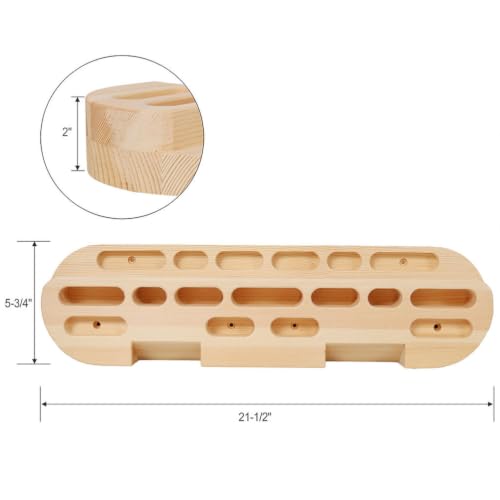 Wooden Rock Climbing Hangboard Fingerboard Trainer, Grip Strength Training Board for Beginners & Advanced Climbers, Forearm Exerciser with Multiple Holds, Home Gym Climbing Training Equipment