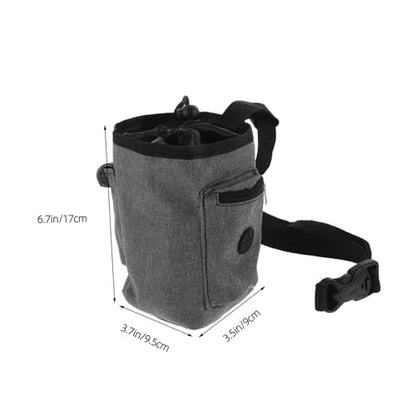 Holibanna Slip Climbing Chalk Bag with Zippered Pocket Lightweight Oxford Cloth Chalk Pouch for Bouldering Mountaineering Fitness Training Portable Gray Waist Pack for Outdoor Sport
