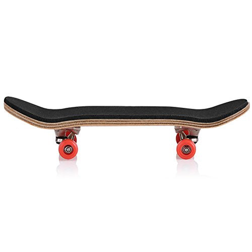 Maple Wooden Alloy Fingerboard Finger Skateboards 96 x 28 mm, with Box Reduce Pressure Kids for Relaxing Brain (Red)