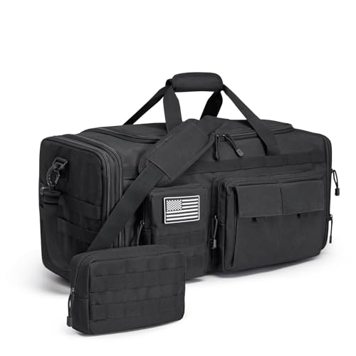 G4Free 3-in-1 Expandable Duffle Bag for Travel Gym, Large Duffel Backpack | 45L to 55L, with Shoes Compartment & Wet Pocket, for Men Women, Black - color: Black
