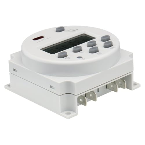 Baomain Time Switch Relay with 4 x Terminal Cable,Digital LCD Programmable Timer,12V DC/AC Input,200-250V 16A Output,28 Programs Daily/Weekly Schedule,CN101A for Lighting and Equipment Control - size: Timer with Terminal Cable