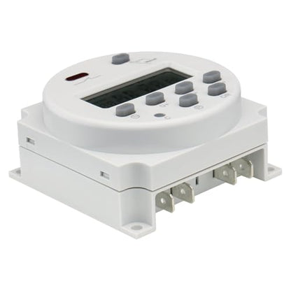 Baomain Time Switch Relay with 4 x Terminal Cable,Digital LCD Programmable Timer,12V DC/AC Input,200-250V 16A Output,28 Programs Daily/Weekly Schedule,CN101A for Lighting and Equipment Control - size: Timer with Terminal Cable