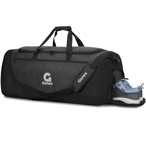 Gonex 100L Gym Duffel Bag with Shoe Compartment, Large Capacity | Water-Repellent Polyester, Wet Pocket, Multiple Storage, 3 Carry Options, Gym, Sports & Travel - color: Black, size: Large (31inch / 100L)