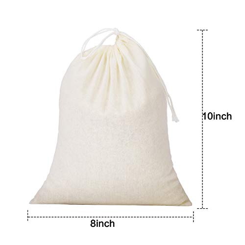 Tatuo 50 Pieces Muslin Bags Cotton Drawstring Bags Sachet Bag for Home Supplies (8 x 10 Inches) - size: 8 x 10 Inches (Pack of 50)