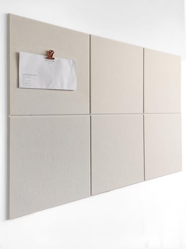 Cork Board 24 x36 Alternative - 6 Pack Felt Wall Tiles with Safe Removable Adhesive Tabs, Cork Boards for Walls Cork Board for Home Office Pin Board Tack Board - Beige - color: Beige, size: 6 Panels