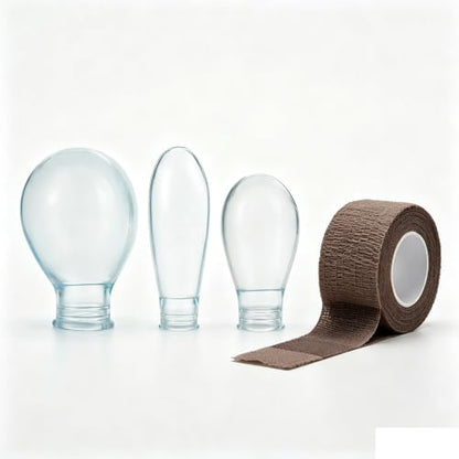 3PCS Waterproof Finger Protector& bangdage, Silicone Finger Covers for Showering, Leak-Proof Sealed Design, Reusable Finger Sleeve for Wound Protection(S&M&L&bandage brown) - size: 2small&middle&large