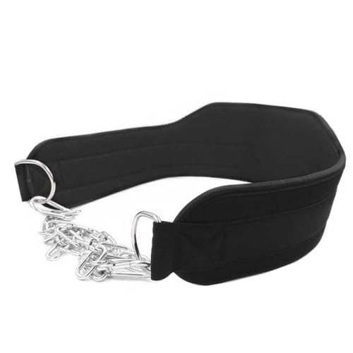 ABOOFAN Nylon Weightlifting Belt with Chain for Bodybuilding and Core Strength Training Fitness Resistance Belt for Men and Women Support for Squats Deadlifts Running Hiking and Climbing