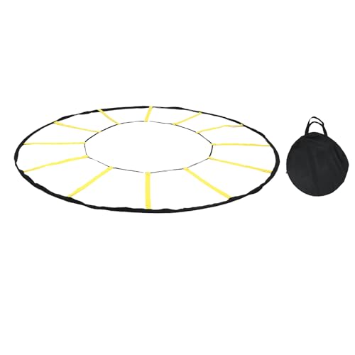 Football Training Ladder, 12 Rungs Nylon Circular Speed Training Equipment with Storage Bag for Reactive Footwork Drills and Athletic Performance