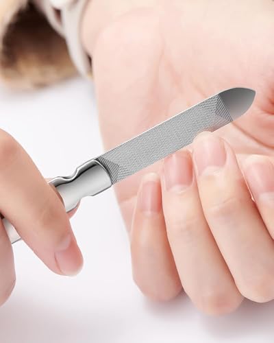 MR.GREEN 4Pcs Nail Clipper Set, German Stainless Steel Nail Clippers with Nail File and Tweezers, Professional Nail Cutter Portable Nail Care Kit with Leather Case for Men & Women