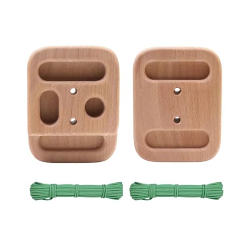 Gralara 2 Pieces Portable Wooden Fingerboard Compact Climbing Fingerboard Wooden Rock Climbing Finger Training Board for Climbers, Beginners, Home Gym