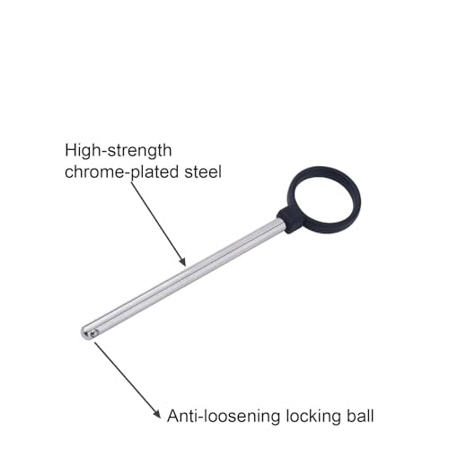 2pcs Ring Shaped Weight Machine Stack Pin, 3/8 Inch Diameter Drop Set Pins 6 Inch Gym Pins for Weight Stack Carbon Steel Loading Pin for Weight Plates Weight Selector Stack Extender Pin for Home Gym