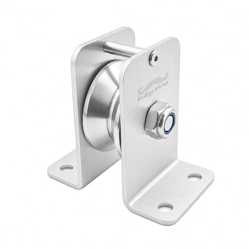 heyous Silver Stainless Steel Detachable V Shape Bearing Suspended Pulley Suitable for Home Workouts or Outdoor Activities