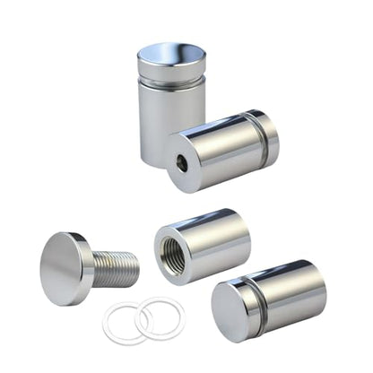 Pack of 4, Aluminum Standoff Screws, Wall Sign Standoff Mounting Hardware Advertising Glass Standoff for Acrylic Picture Frame (Polished Chrome Electroplated, 5/8" x 3/4") - color: Polished Chrome Electroplated, size: 5/8" x 3/4"