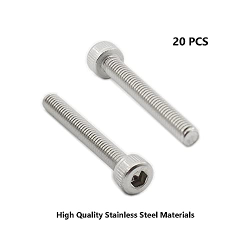 20 PCS Socket Head Cap Screws, TTZEZE 304 Stainless Steel Metric Machine Bolts Hex Socket Screw, Socket Drive Bright Finish Full Machine Threads for Shelf Chair Desk Install Repair (M4x25m) - color: M4, size: 25m