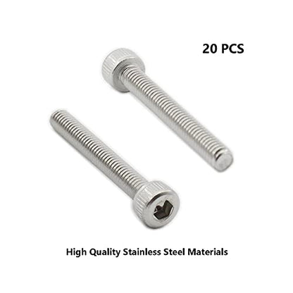 20 PCS Socket Head Cap Screws, TTZEZE 304 Stainless Steel Metric Machine Bolts Hex Socket Screw, Socket Drive Bright Finish Full Machine Threads for Shelf Chair Desk Install Repair (M4x25m) - color: M4, size: 25m