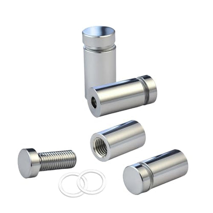 Pack of 4, Aluminum Standoff Screws, Wall Sign Standoff Mounting Hardware Advertising Glass Standoff for Acrylic Picture Frame (Polished Chrome Electroplated, 1/2" x 3/4") - color: Polished Chrome Electroplated, size: 1/2" x 3/4"