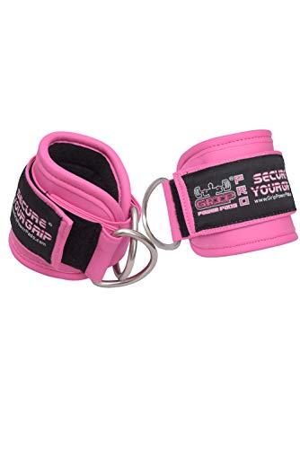 Ankle Straps for Cable Machines Double D-Ring Gym Adjustable Neoprene Premium Cuffs to Enhance Legs Abs & Glutes Kickbacks Workouts Leg Curls Extensions Booty Hip Abductors Exercise for Men & Women - color: JetPNK, size: Pair
