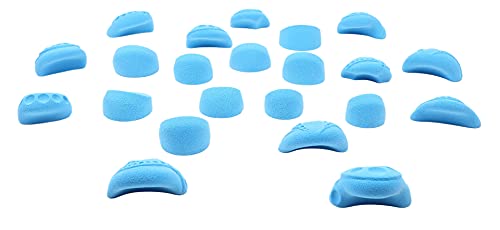 Atomik Rock Climbing Holds Set of 22 Bolt-on Tennis-Shoe Friendly in Blue