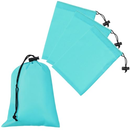 Drawstring Bag with Toggle, Stuff Sack String Waterproof Travel Storage Bags Cinch Stuff Pouch -Fitting for (Gym/Traveling/Hiking/Yoga/Office/Shoes) 8 x 6 & 4 Pack & Turquoise - color: Turquoise, size: 8 x 6"