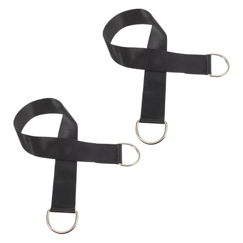 2pcs Dumbbell Barbell Loading Straps for Weight Plates, Nylon Material, Disperses Waist Pressure and Prevents Slippage, Suitable for Squats and Compound Lifts, Black
