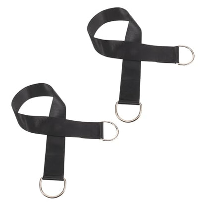 2pcs Dumbbell Barbell Loading Straps for Weight Plates, Nylon Material, Disperses Waist Pressure and Prevents Slippage, Suitable for Squats and Compound Lifts, Black