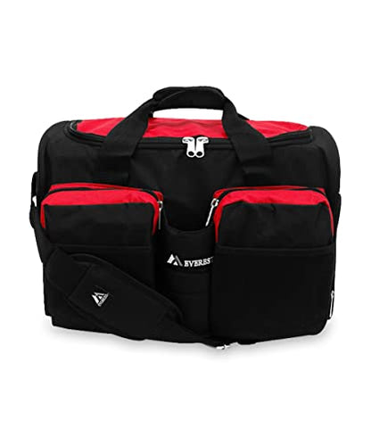 Everest unisex-adult Gym Bag With Wet Pocket ,Red, One Size - color: Red