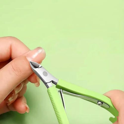 Nail Clippers Professional Nail Kit or Manicure Kit for Women and Men,4Pcs Pedicure Set for Fingernail, Toenail Clippers with Leather case,Green ﻿ - color: Green