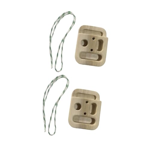 Climbing Hangboard for Rock Climbing Training, 2-Pack Wooden Finger Board with Hanging Rope, Non-Slip Door Mount for Building Grip Strength, 4.33x5.71x1.77 inch