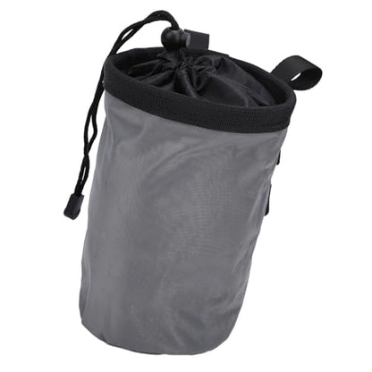 Keenso Climbing Chalk Bag Oxford Fabric Chalk Pouch with Fleece Lining Adjustable Drawstring Zippered Pocket 19 X 12.5 X 12.5cm for Rock Climbing Gymnastics Weightlifting