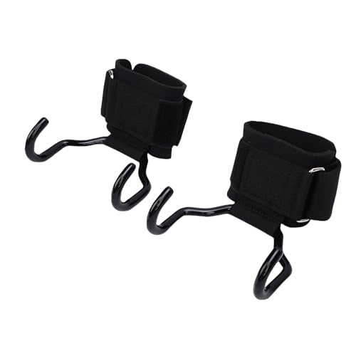 LiebeWH Weightlifting Wrist Strap Hooks with Non Slip Rubber Grip, Adjustable 330lbs Heavy Duty Wrist Support for Gym, Powerlifting and Strength Training