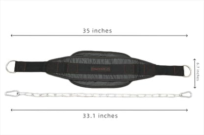 Weight Lifting Belt With Chain – Weighted Pull Up Belt | Sturdy Chain Design, Core Support for High-Intensity Training, Stabilizes Lower Back and Reduces Injury Risks