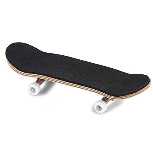 Tyenaza Finger Skateboard Wooden Fingerboard Toy Professional Stents Fingers Skate Set Novelty Children (White) - color: White