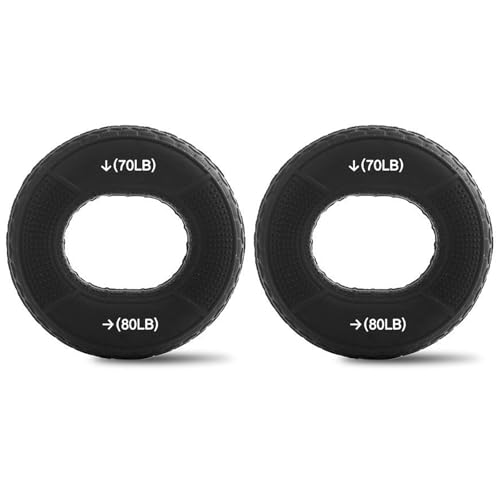 2 Pcs Hand Grip Strengthener, Grip Strength Trainer, Wrist Muscles Trainer for Finger Workout, Rock Climbing, Forearm & Grip Training, Stress Relief, Rehabilitation Training Ring, Double Force Design