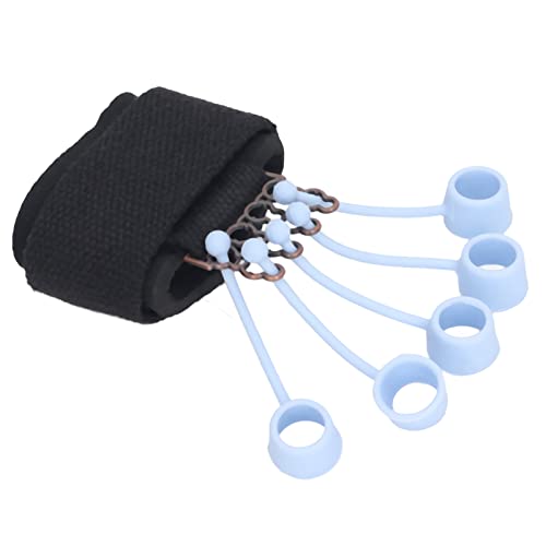 Silicone Finger Exerciser Elastic Finger Grip Trainer for Hand Muscle Strength Flexibility, Suitable for Rock Climbing, Guitarists - 1 X Wrist Tensioner 10 X Sleeve - color: Black