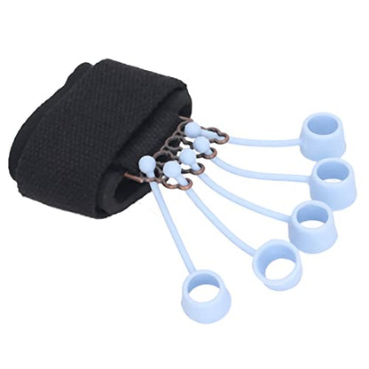 Silicone Finger Exerciser Elastic Finger Grip Trainer for Hand Muscle Strength Flexibility, Suitable for Rock Climbing, Guitarists - 1 X Wrist Tensioner 10 X Sleeve - color: Black