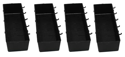 JSP Manufacturing Plastic Pegboard Storage Bins (4 Pack) | 11.25-Inch Parts Organizer for Crafts & Hardware | Fits 1/4-Inch Holes ONLY | Black