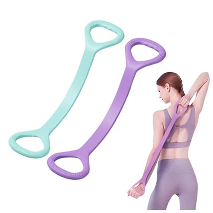 ANIS·KEAAR 2 PCS Figure 8 Resistance Band - Elastic Fitness Rope for Arm, Back, Shoulder & Full-Body Workouts | Foot, Leg, Hand Stretcher for Yoga, Pilates, Physical Therapy & Home Gym Exercise
