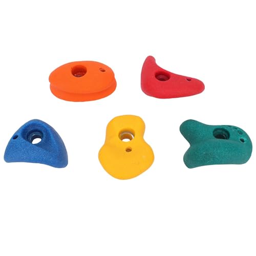 Keenso Kids Resin Salbing Holds Set with Unique Forms for Internal External Walls, 5 Pcs Rock Wall Grips Kit for Children