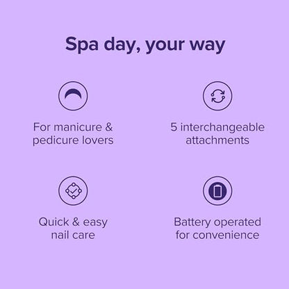Plum Beauty Complete 5-in-1 Nail Care System – Manicure & Pedicure Kit | with Interchangeable Attachments for Shaping, Buffing, and Cuticle Care