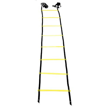 Alomejor Jumping Ladder for Speed Training Fitness Adjustable Rungs Straps Suitable for Football Rugby Tennis