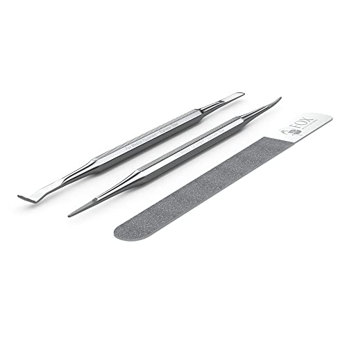 Fox Medical Equipment Ingrown Toenail Treatment Kit – Diamond File & Professional Toenail Lifter Tool – Surgical Stainless Steel Set for Pain-Free Relief, Precision Pedicure & Safe Nail Care
