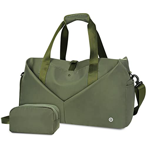 Ceneda 20" Gym Bag for Women with Wet Pocket & Shoe Compartment, Lightweight Duffel Waterproof Carry On Duffle for Travel, Yoga, Overnight (Green) - color: Green