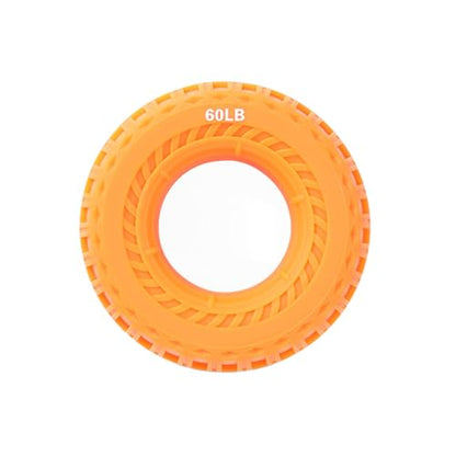 Tire Tread Silicone Grip Strengthener Ring, Non-Slip Finger Exerciser for Strength Training & Stress Relief - color: Orange