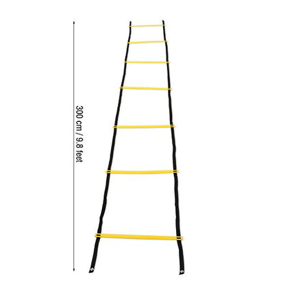 RiToEasysports Speed Training Agility Ladder PP and Nylon Speed Ladder 7 10 13 Rung Foldable Setup Footwork Coordination Training for Soccer Football Basketball Athletes - size: 3.5 meters 7 yuan