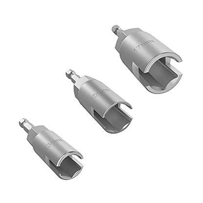 1/4" hex Shank nut Driver Power Wing nut Drill bit Socket Tool Drive kit | slotted wing nut drill sleeve wrench wrench kit, panel nut screw eye C-shaped hook bolt （13mm15mm17mm - size: 3 Pack 3 Size 13mm,15mm,17mm