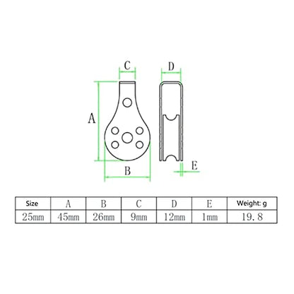 Stainless Steel Nylon Pulley Single Wheel Buckle Bearing Lifting Rope Pulley for Workout Bodybuilding Exercise Single Wheel Hoverboard Skateboard