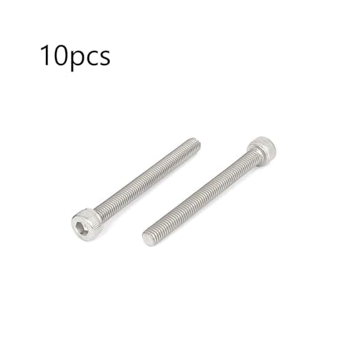 TOP-VIGOR 10Pcs M5-0.8 x 50mm Hex Socket Head Cap Screws, Allen Socket Drive DIN912, 304 Stainless Steel Replacement Machine Fastener Screws for Bicycle Motorcycle Machine Repairment - size: M5 x 50mm x 10pc
